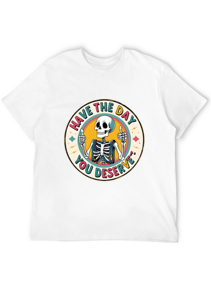 Camiseta Negra con Diseño de Esqueleto Optimista