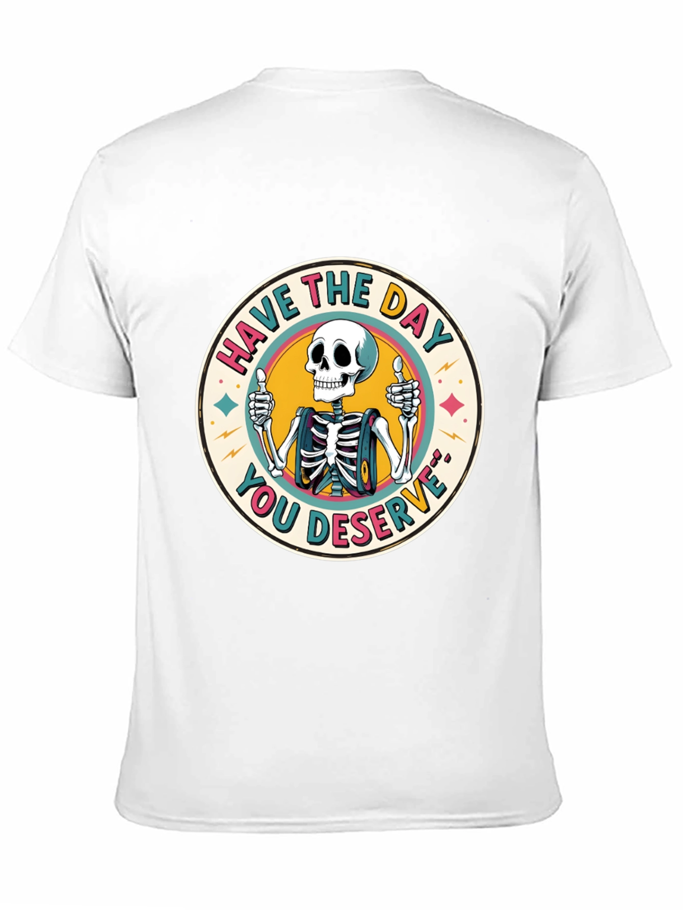Camiseta Negra con Diseño de Esqueleto Optimista