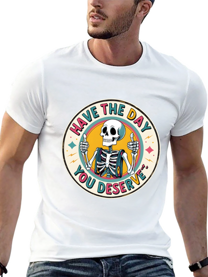 Camiseta Negra con Diseño de Esqueleto Optimista