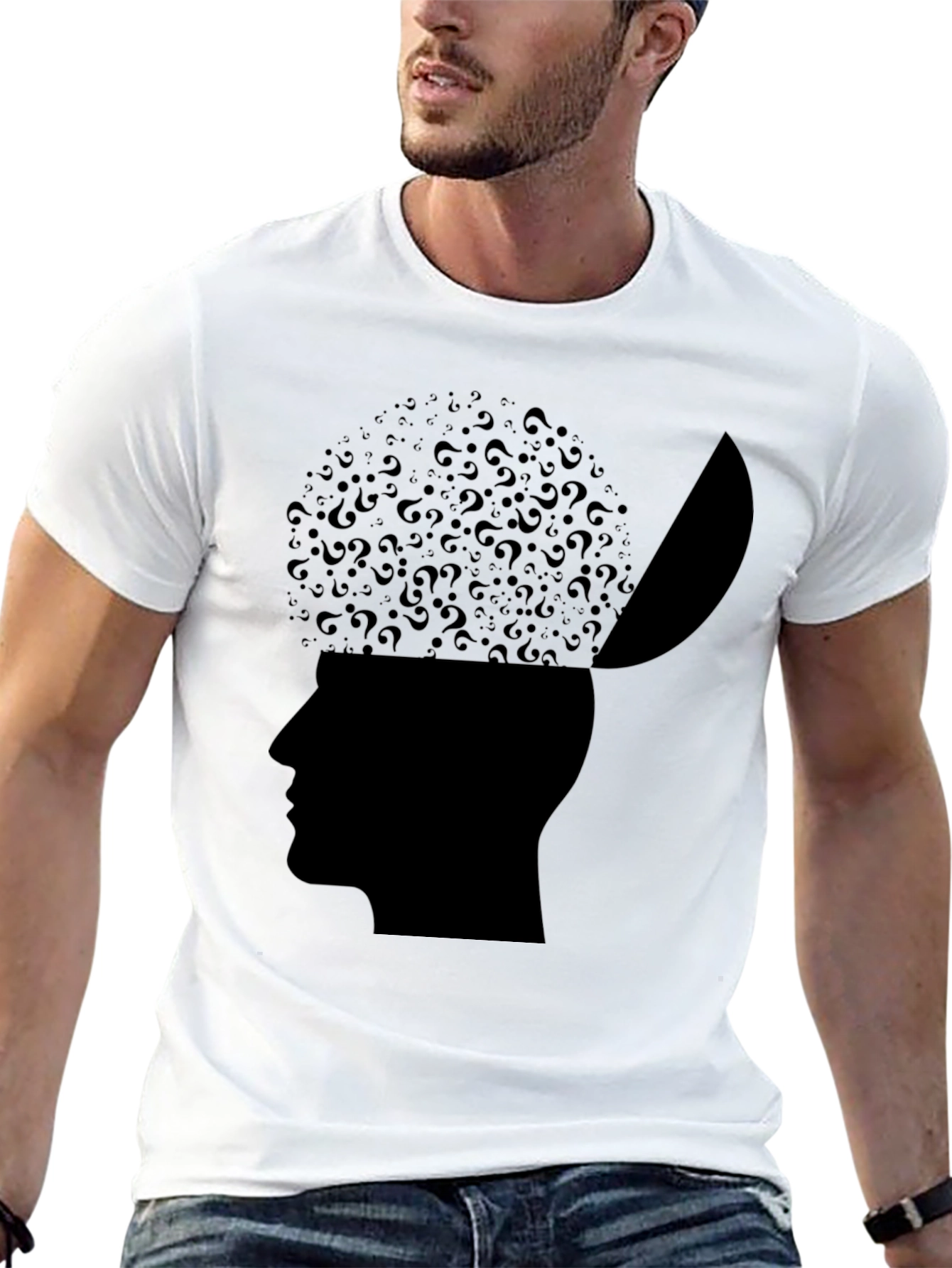 Camiseta Hombre: Mente Abierta Cuestionamientos