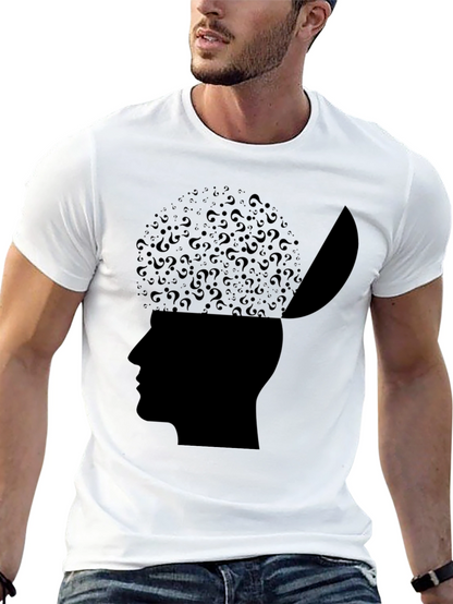 Camiseta Hombre: Mente Abierta Cuestionamientos