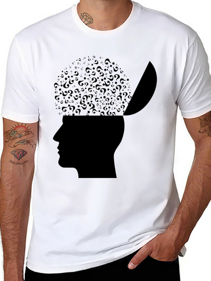 Camiseta Hombre: Mente Abierta Cuestionamientos