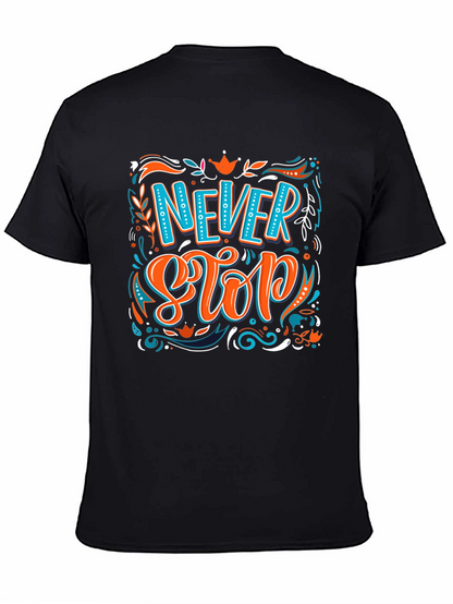 Camiseta Negra con Diseño Never Stop