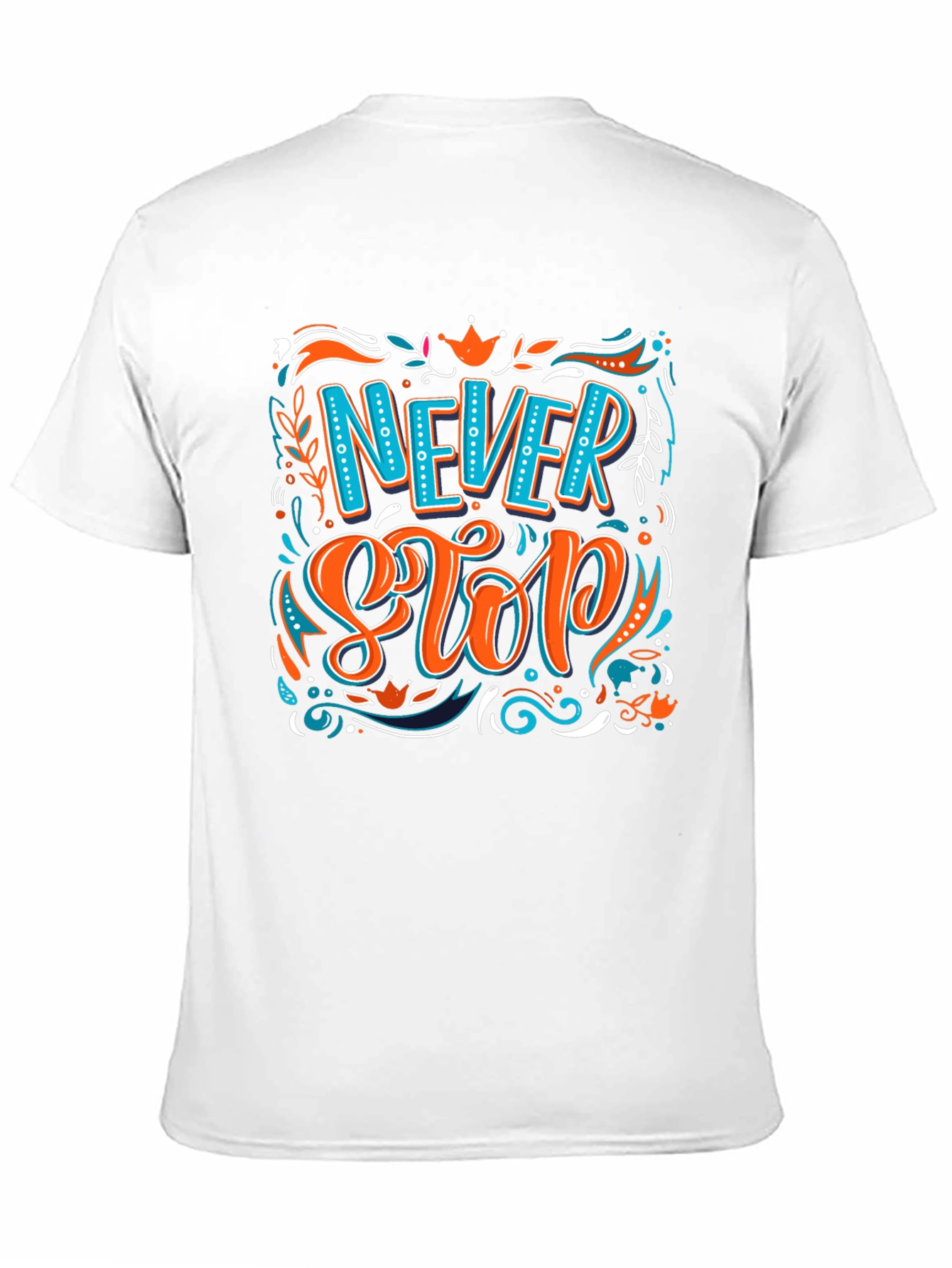 Camiseta Negra con Diseño Never Stop