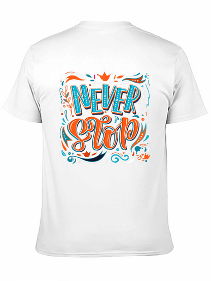 Camiseta Negra con Diseño Never Stop