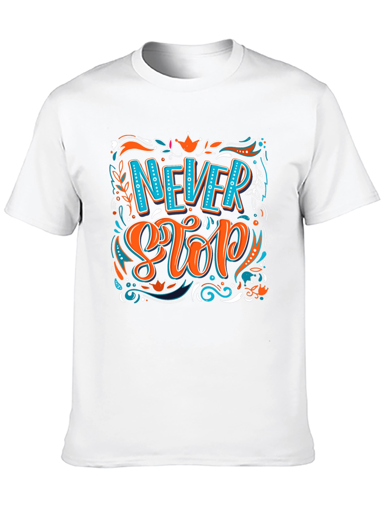 Camiseta Negra con Diseño Never Stop
