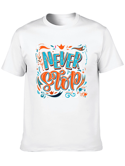 Camiseta Negra con Diseño Never Stop