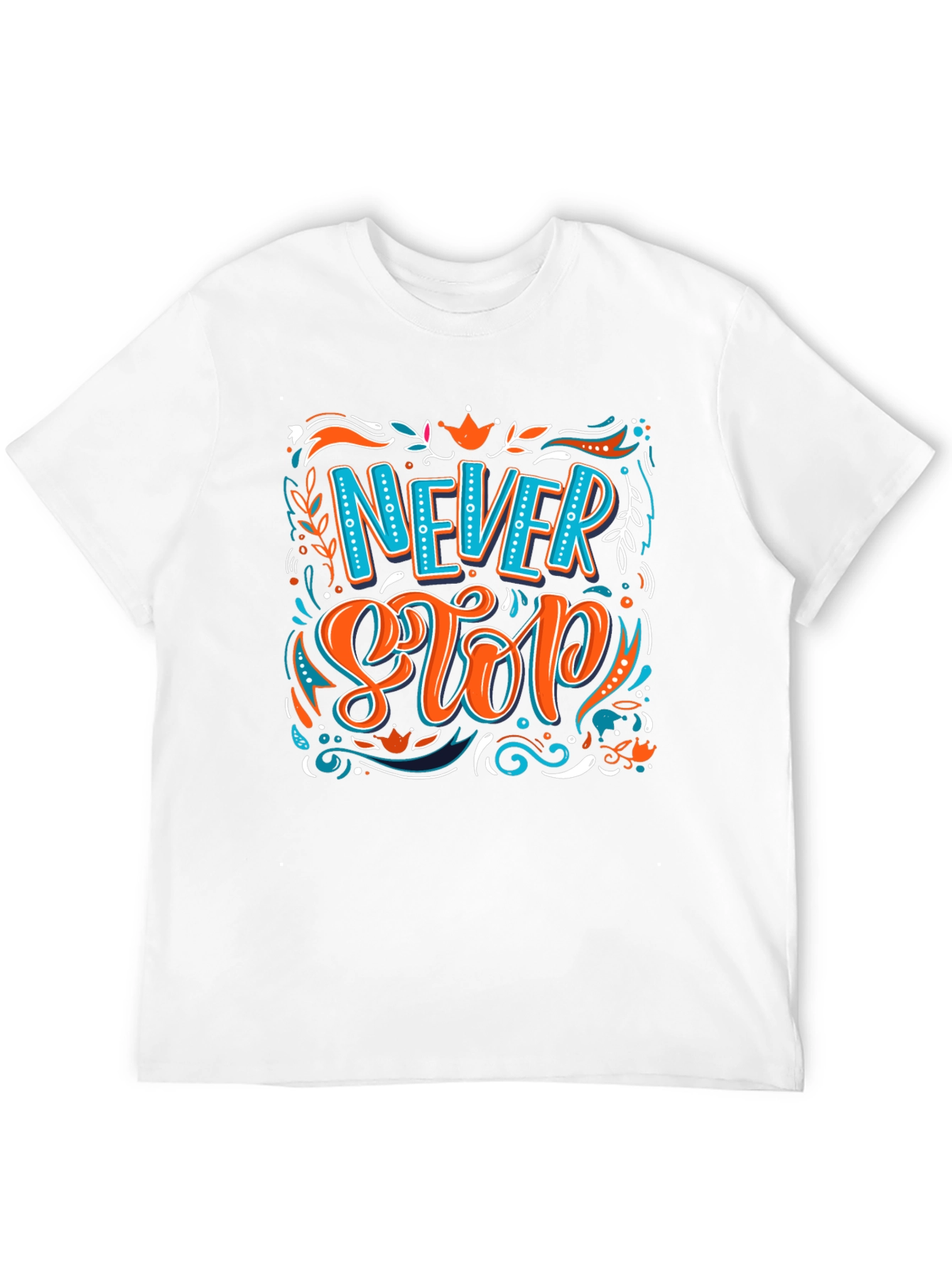 Camiseta Negra con Diseño Never Stop