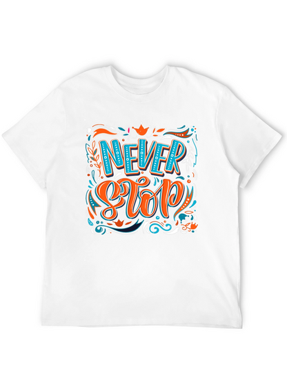 Camiseta Negra con Diseño Never Stop