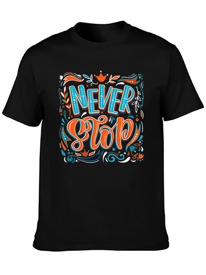 Camiseta Negra con Diseño Never Stop
