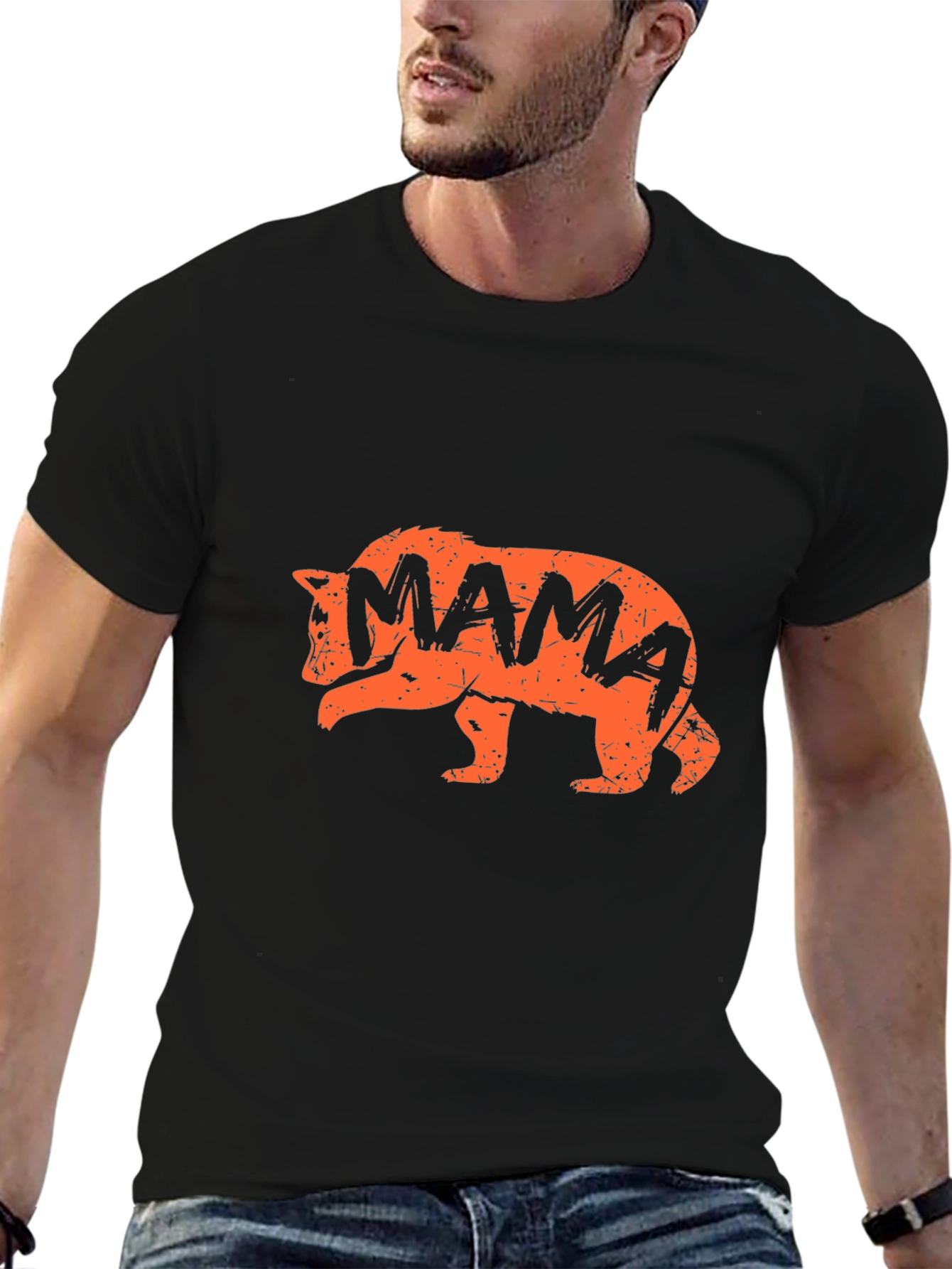 Camiseta Negra Oso Mama