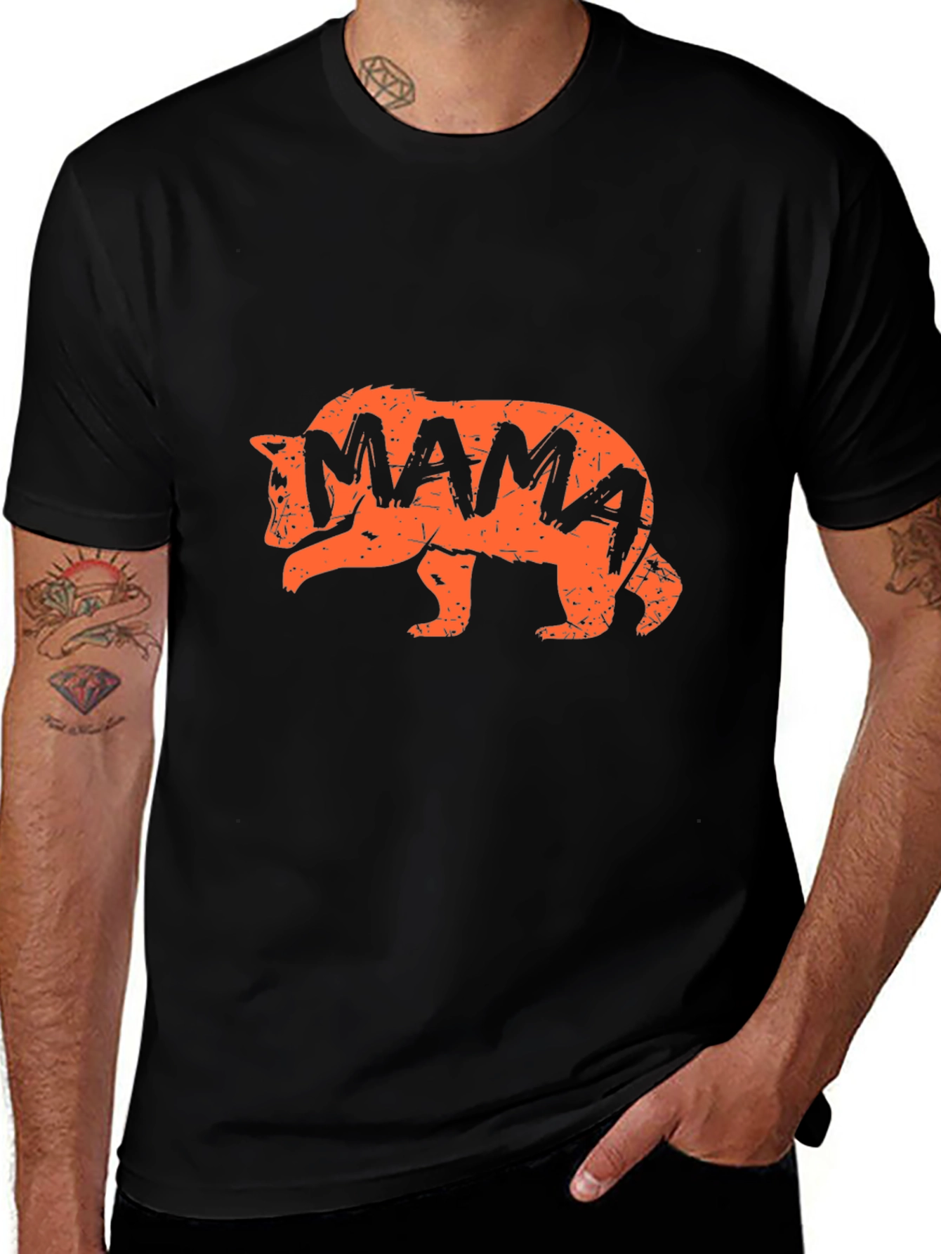 Camiseta Negra Oso Mama
