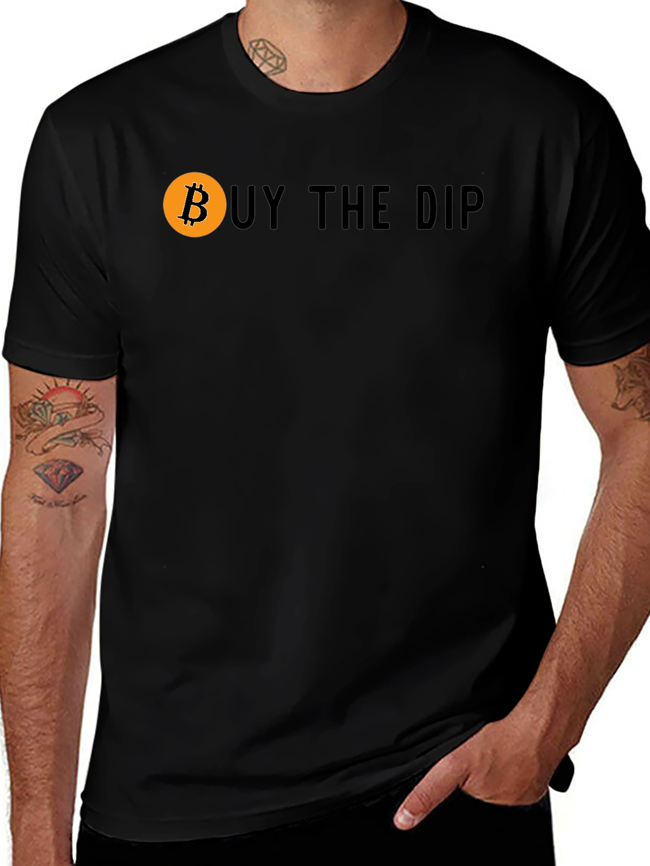 Camiseta Negra Buy The Dip Bitcoin
