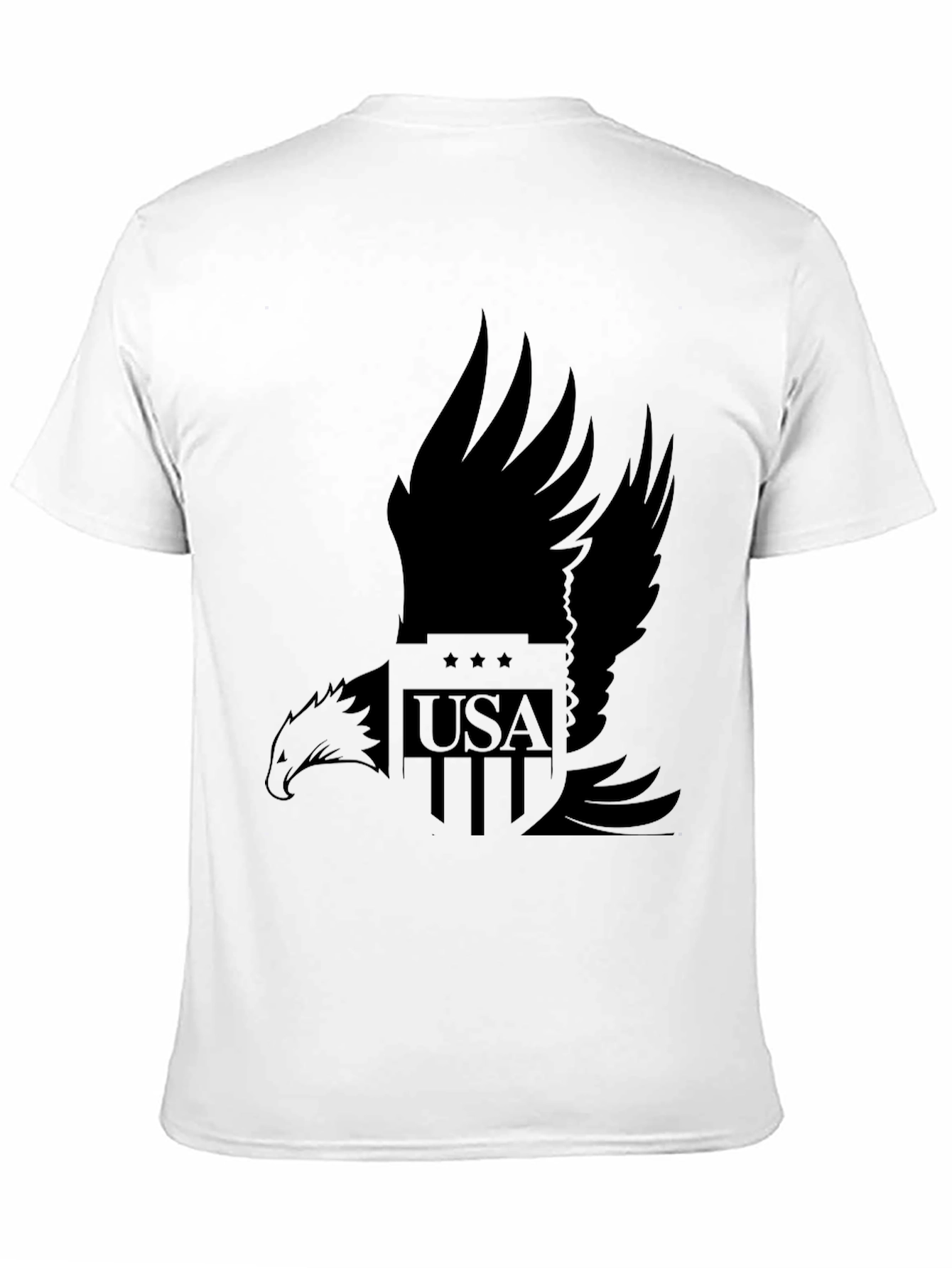 Camiseta Negra Hombre Diseño Águila USA