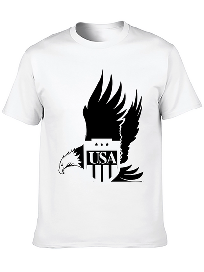 Camiseta Negra Hombre Diseño Águila USA