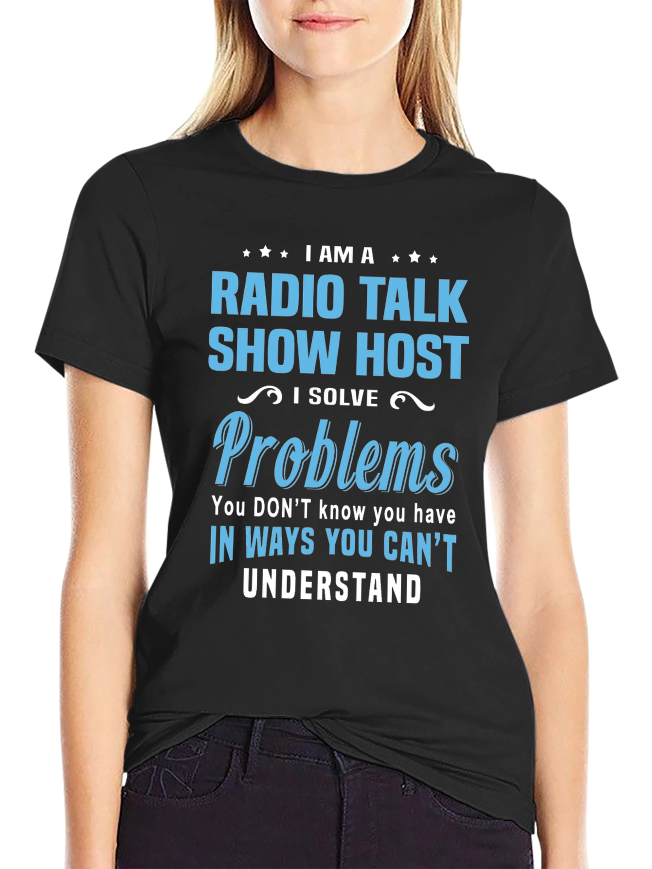 Camiseta Negra de Radio Talk Show Host