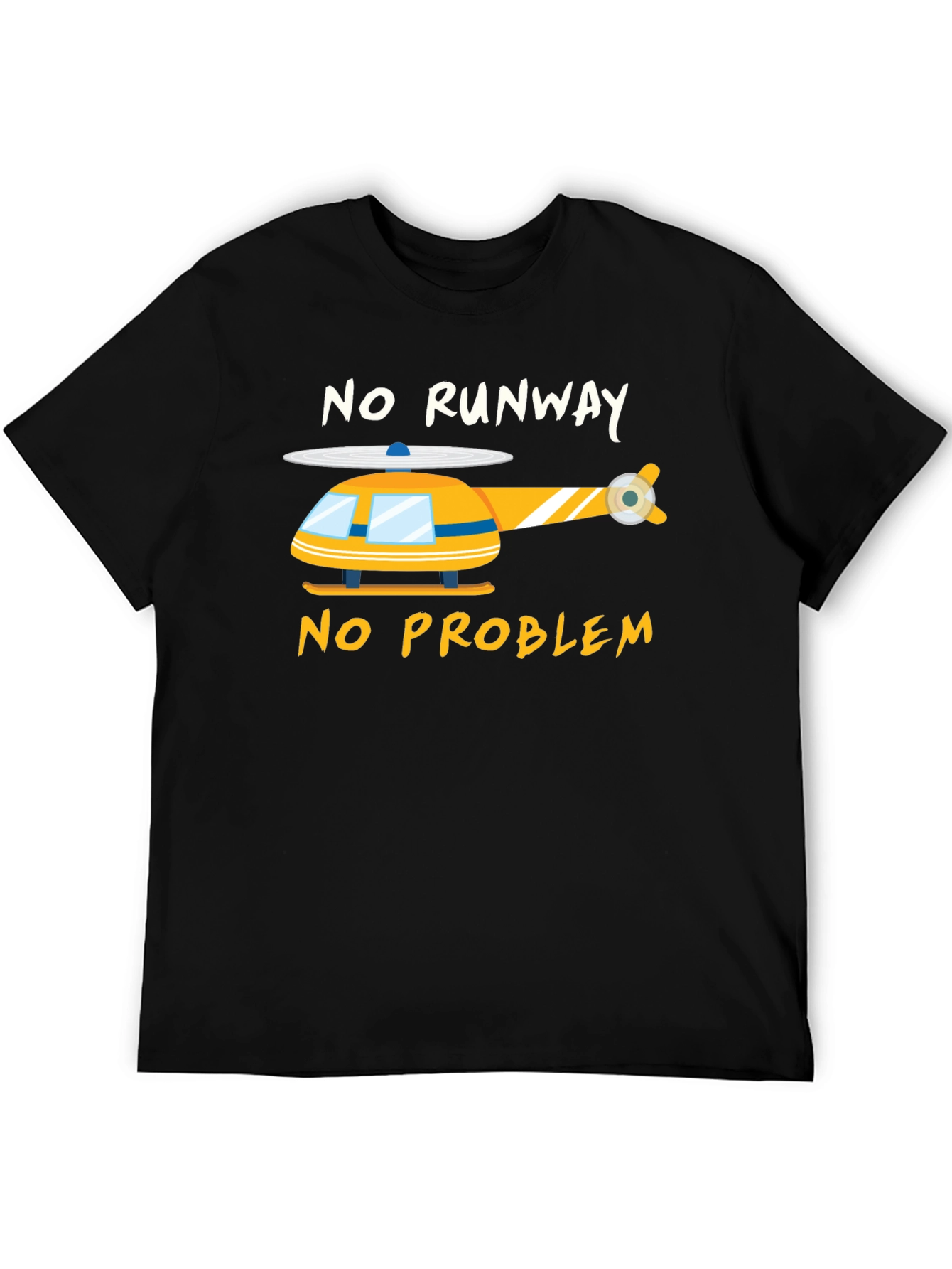 Camiseta Negra Helicóptero - Sin Pista No Hay Problema