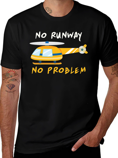 Camiseta Negra Helicóptero - Sin Pista No Hay Problema