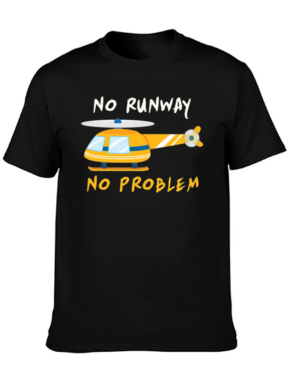 Camiseta Negra Helicóptero - Sin Pista No Hay Problema