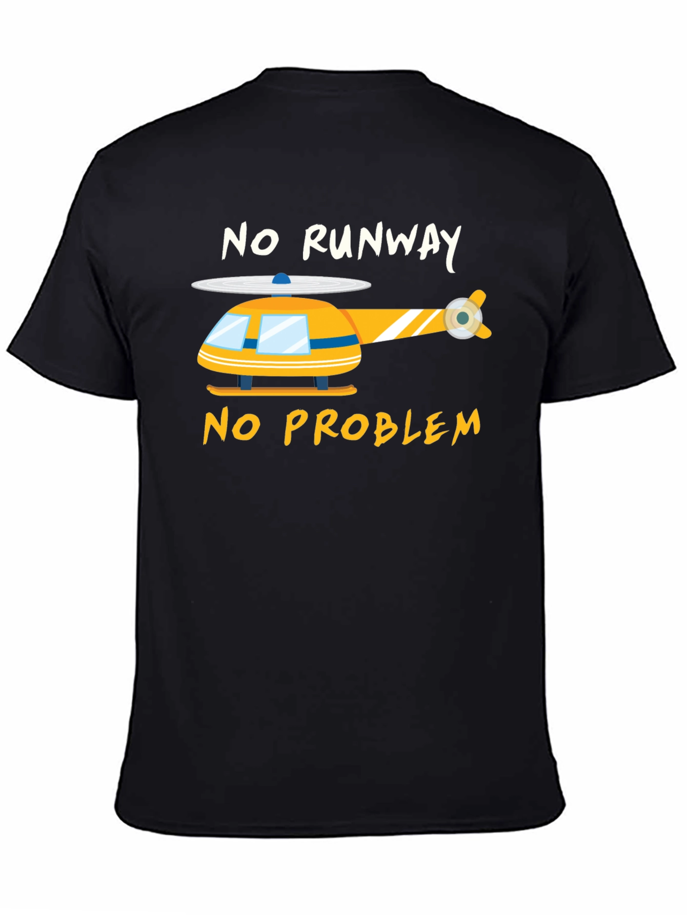 Camiseta Negra Helicóptero - Sin Pista No Hay Problema