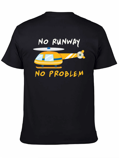 Camiseta Negra Helicóptero - Sin Pista No Hay Problema
