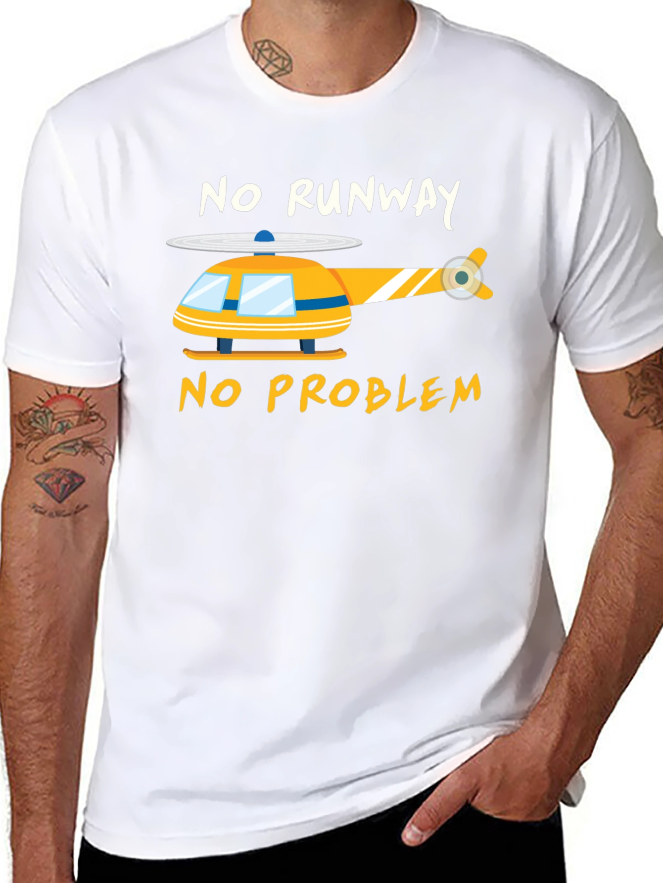 Camiseta Negra Helicóptero - Sin Pista No Hay Problema
