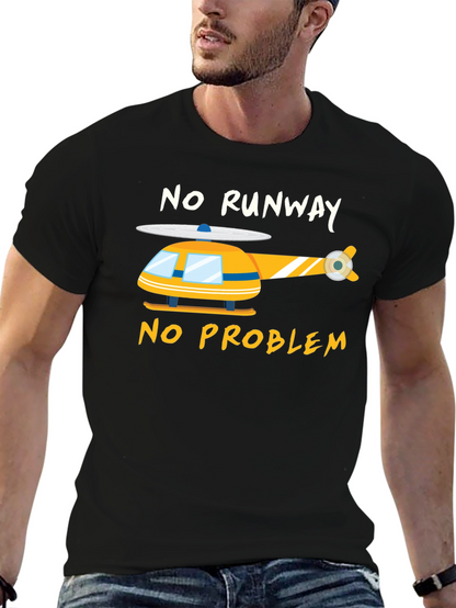 Camiseta Negra Helicóptero - Sin Pista No Hay Problema
