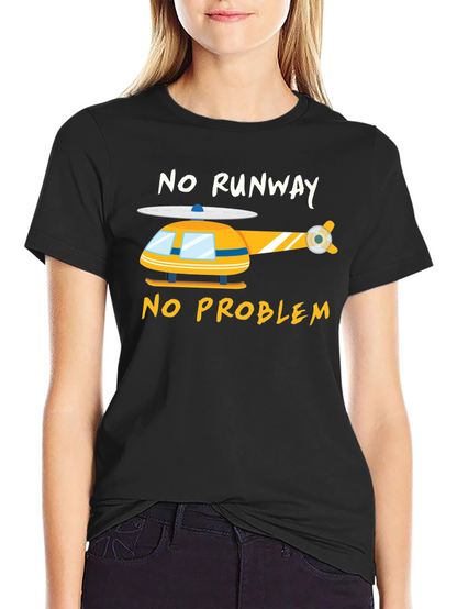 Camiseta Negra Helicóptero - Sin Pista No Hay Problema