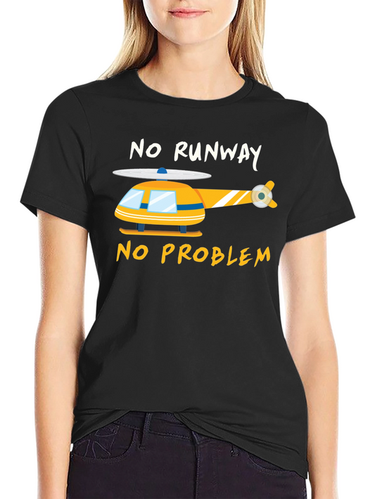 Camiseta Negra Helicóptero - Sin Pista No Hay Problema