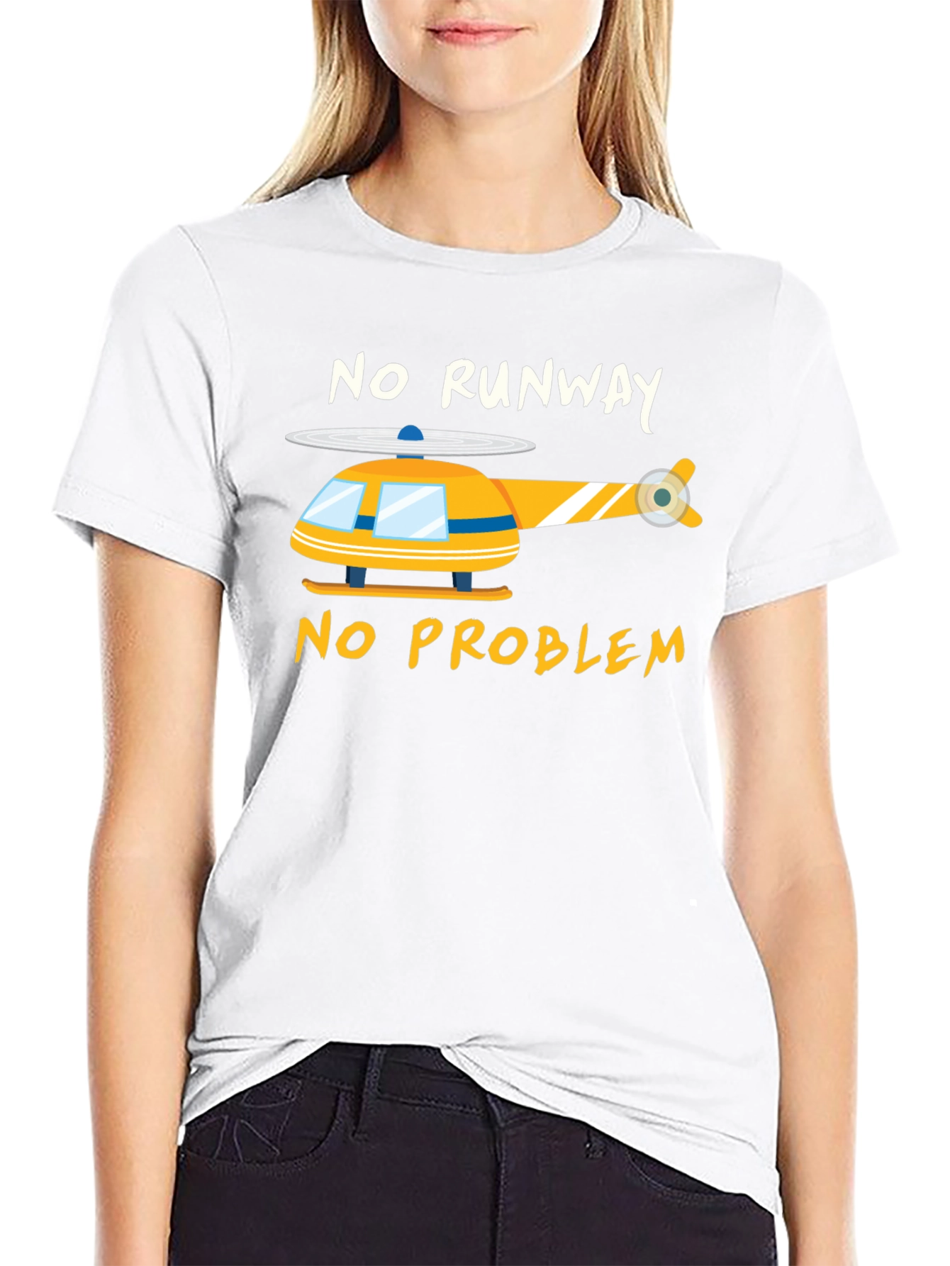 Camiseta Negra Helicóptero - Sin Pista No Hay Problema
