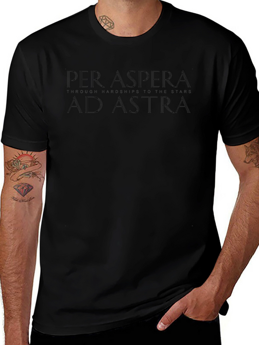 Camiseta Negra Per Aspera Ad Astra - Hombre