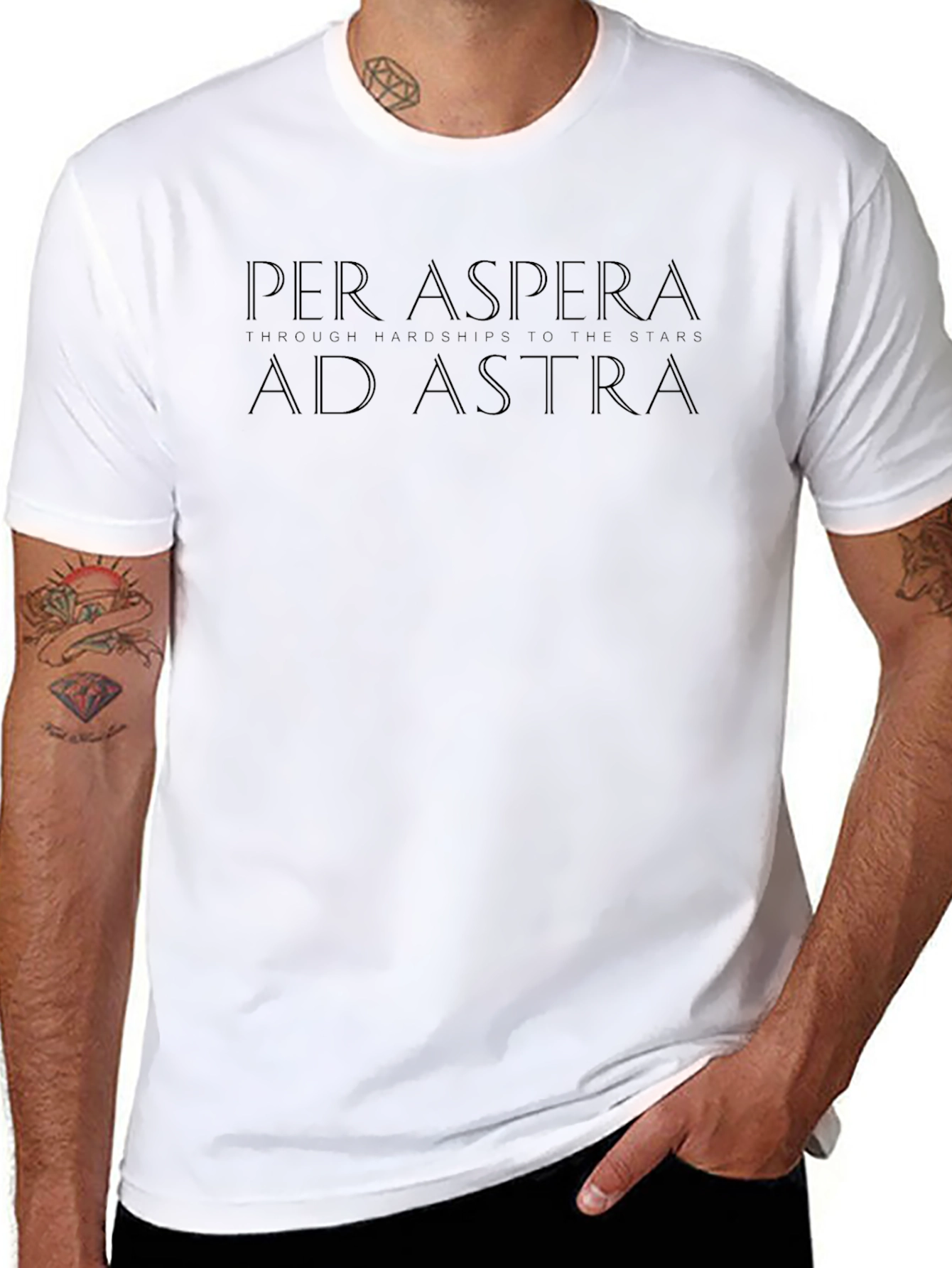 Camiseta Negra Per Aspera Ad Astra - Hombre