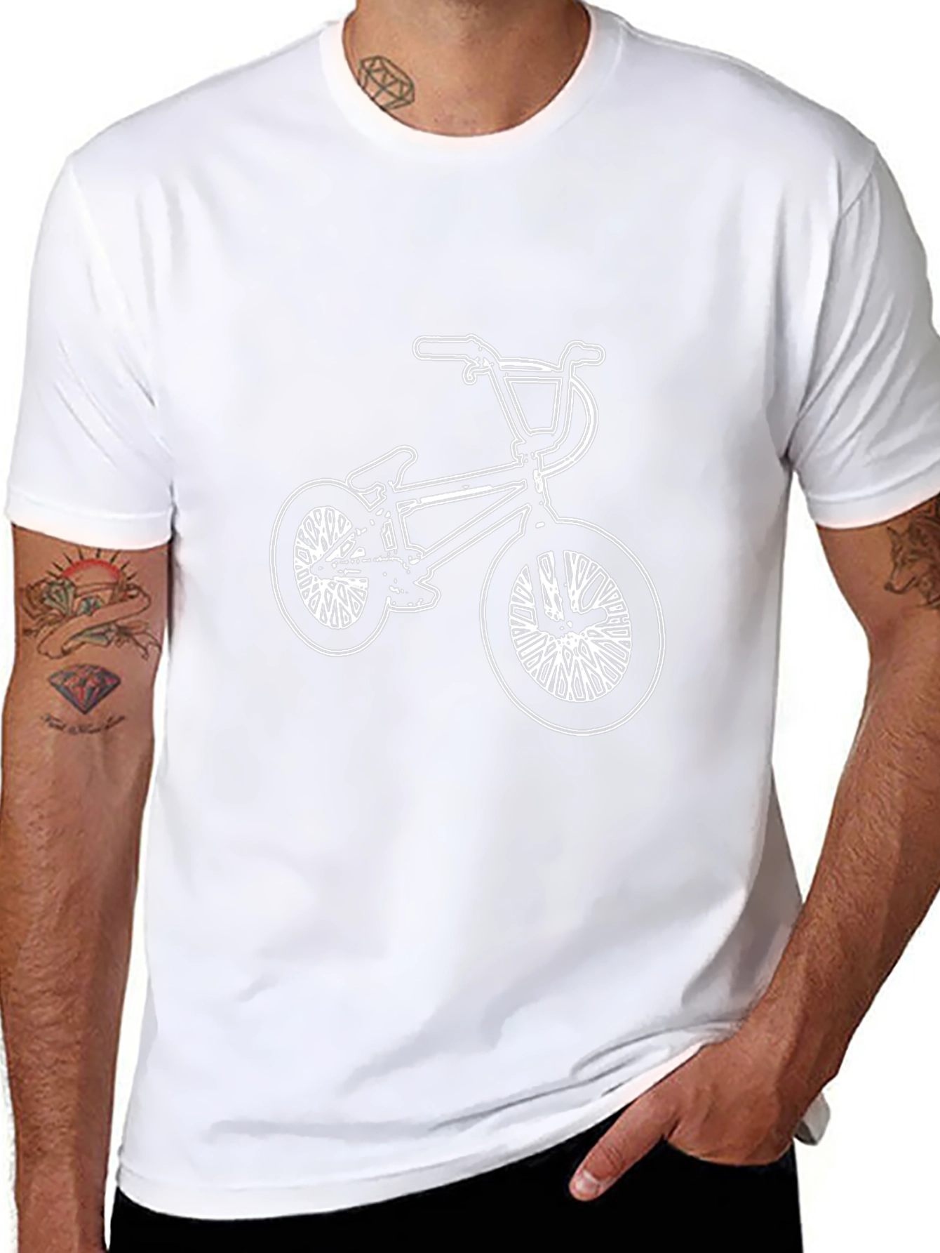 Camiseta Negra con Diseño de Bicicleta BMX