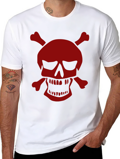 Camiseta Negra con Calavera Pirata Roja