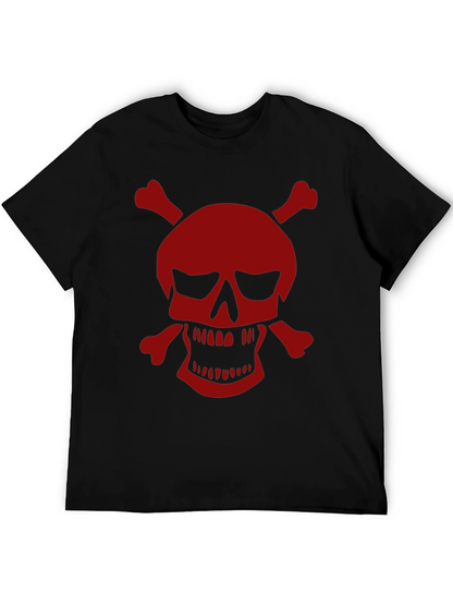 Camiseta Negra con Calavera Pirata Roja