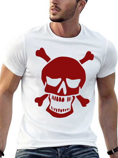 Camiseta Negra con Calavera Pirata Roja