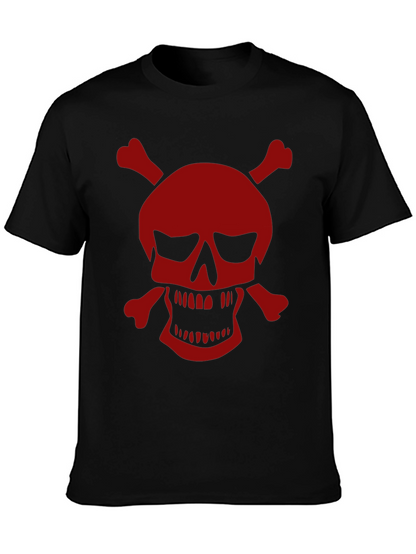 Camiseta Negra con Calavera Pirata Roja