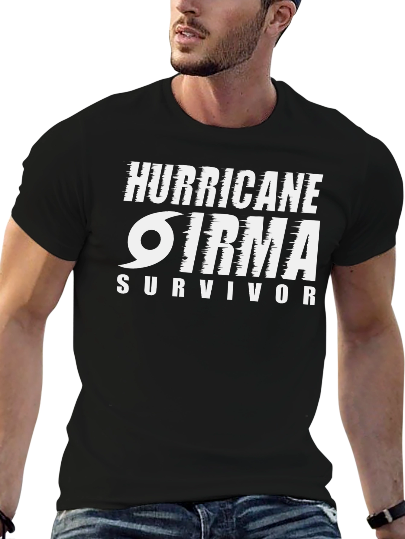 Camiseta Negro Huracán Irma Survivor