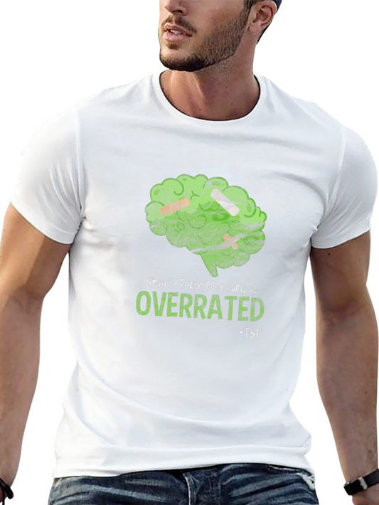 Camiseta Negra con Diseño Cerebral - Memoria a Corto Plazo