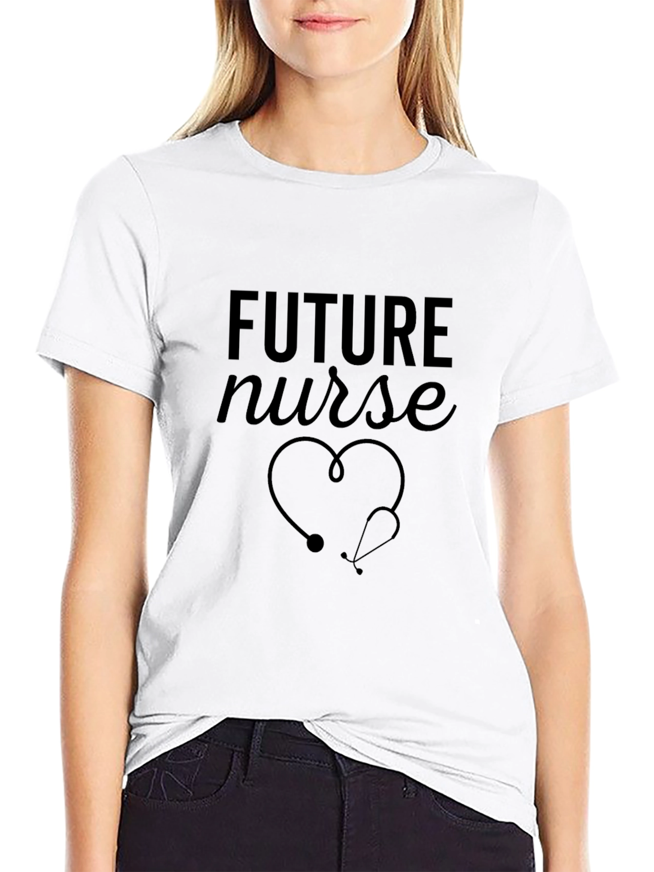 Camiseta Negra Future Nurse para Estudiantes de Enfermería