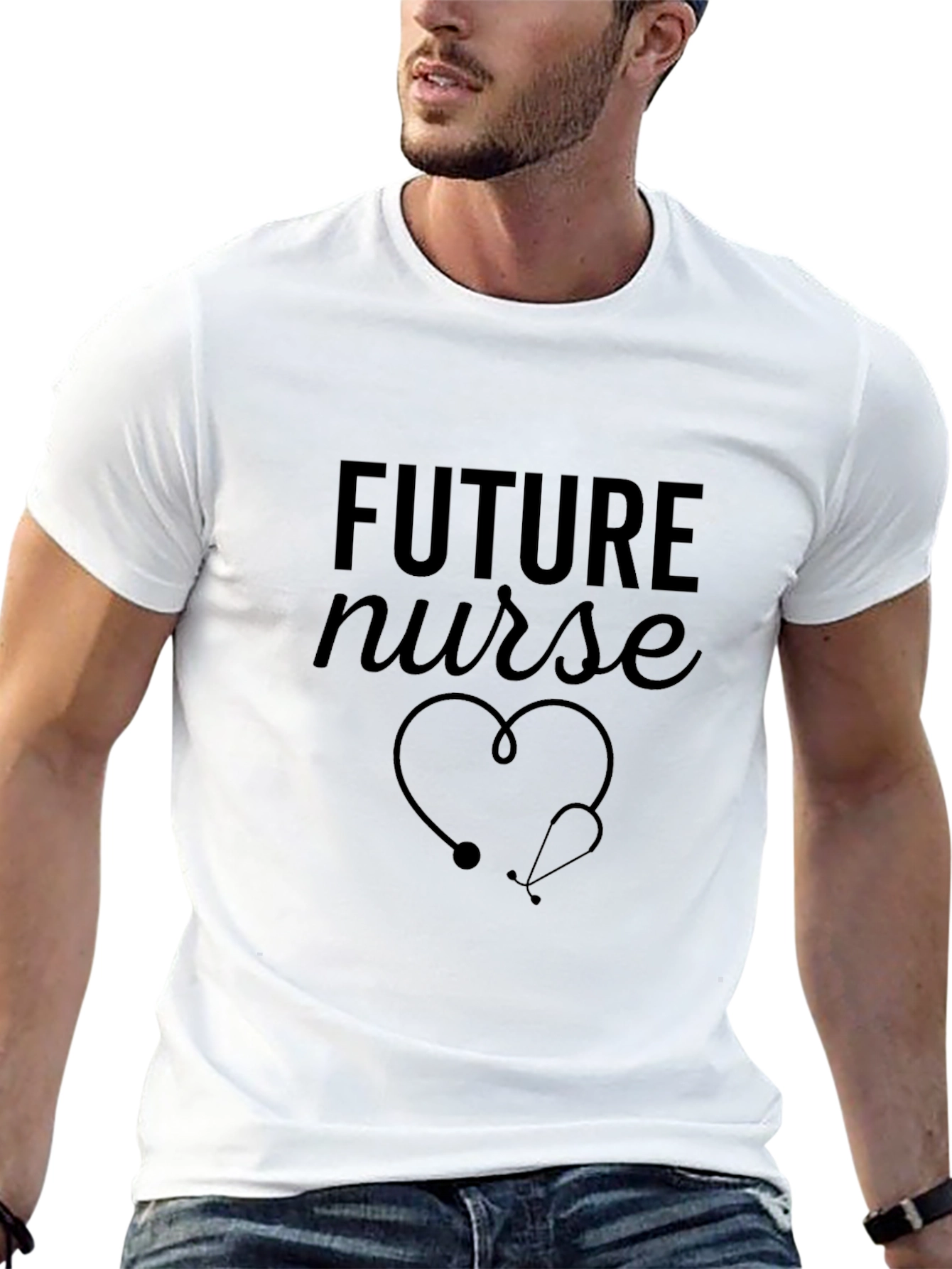 Camiseta Negra Future Nurse para Estudiantes de Enfermería