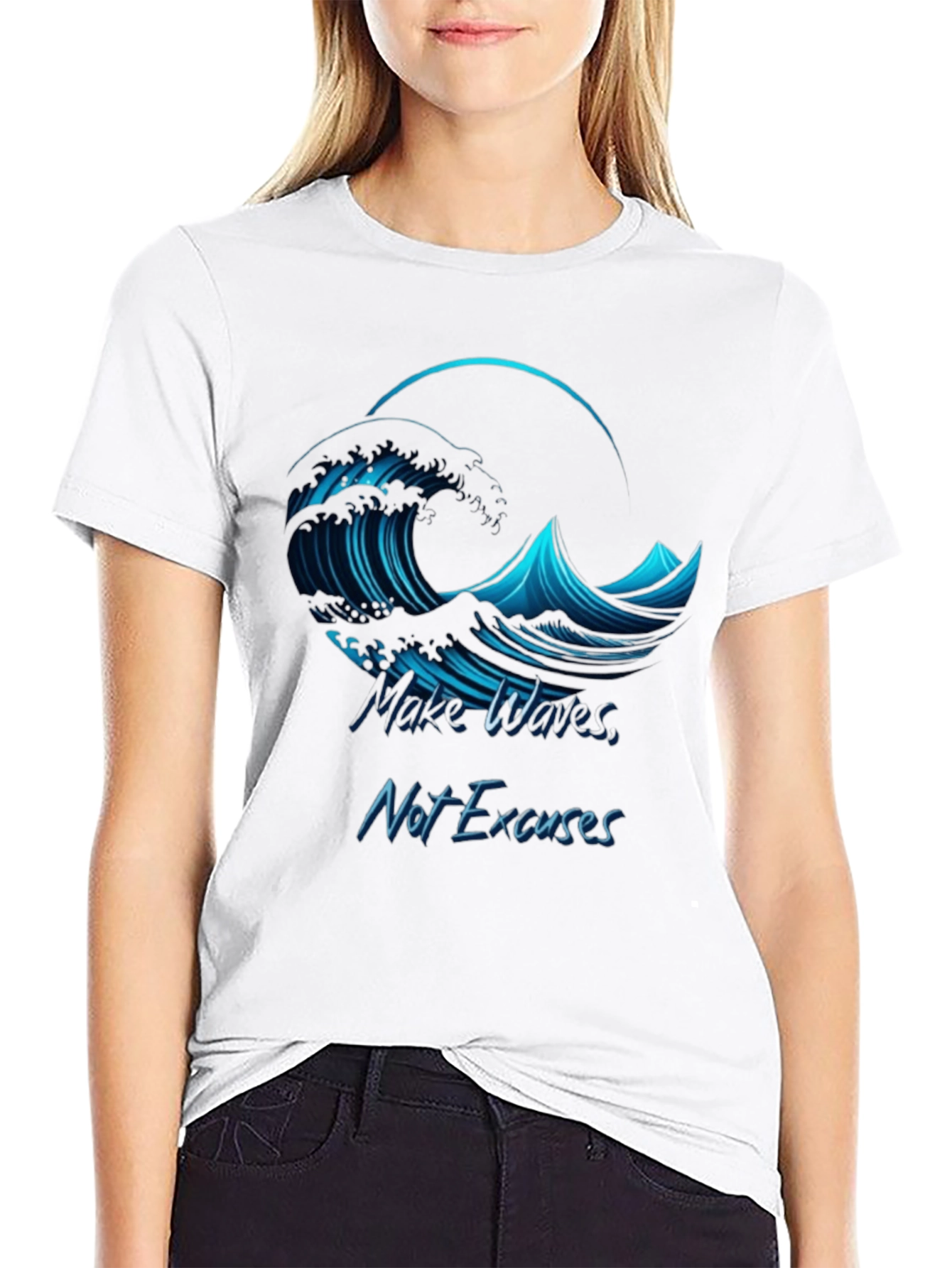 Camiseta Negra Hombre - Ola Motivacional