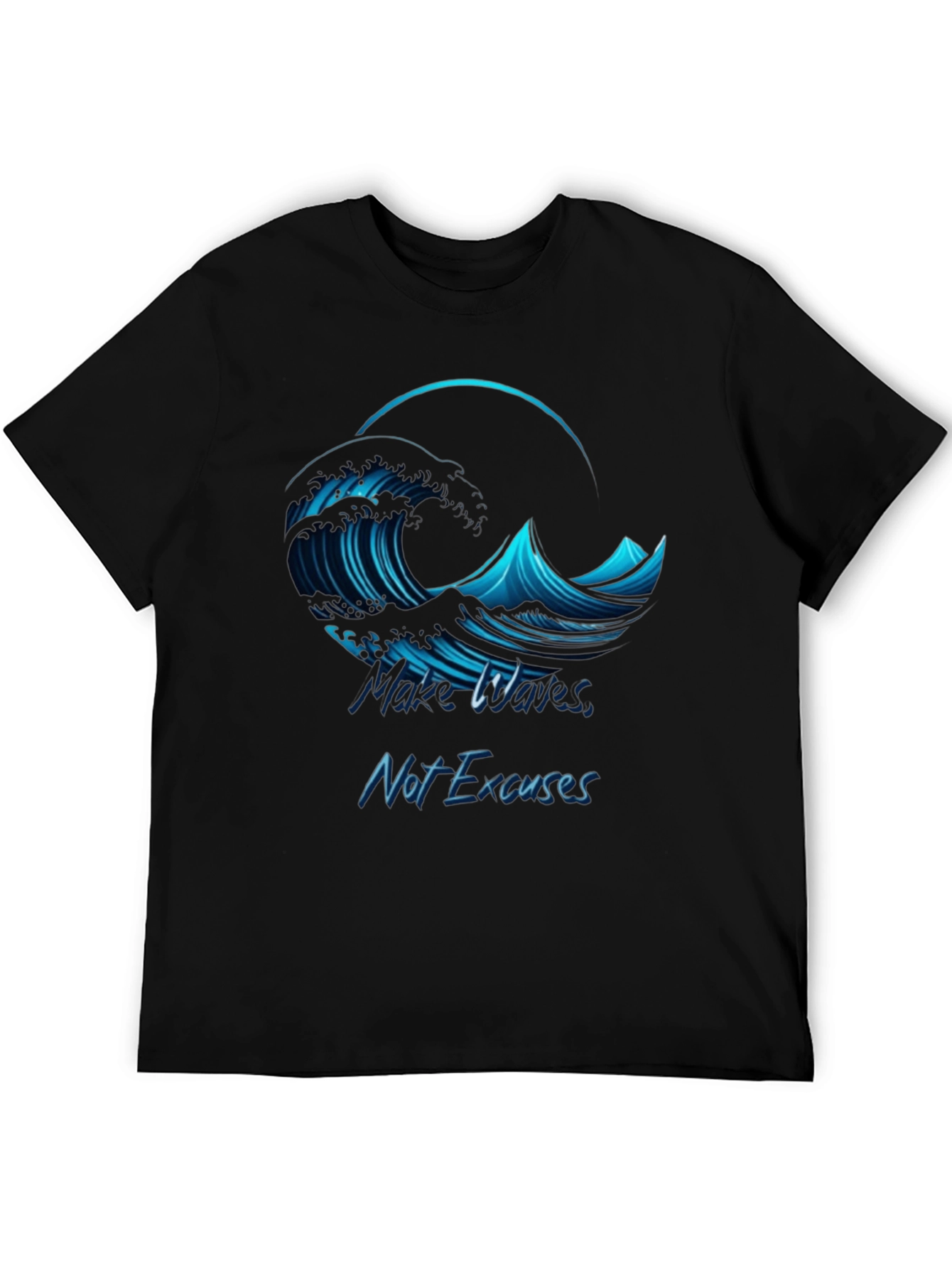 Camiseta Negra Hombre - Ola Motivacional