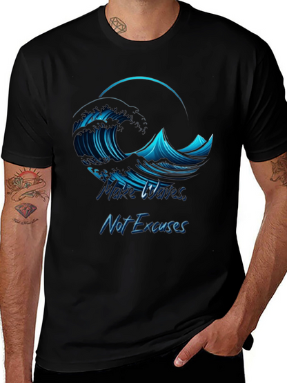 Camiseta Negra Hombre - Ola Motivacional