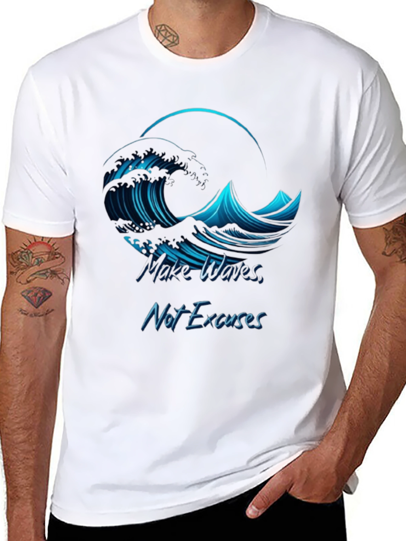 Camiseta Negra Hombre - Ola Motivacional
