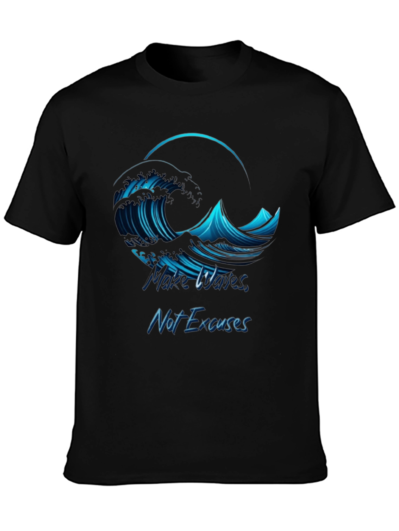 Camiseta Negra Hombre - Ola Motivacional