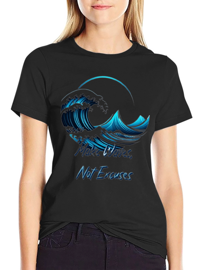Camiseta Negra Hombre - Ola Motivacional