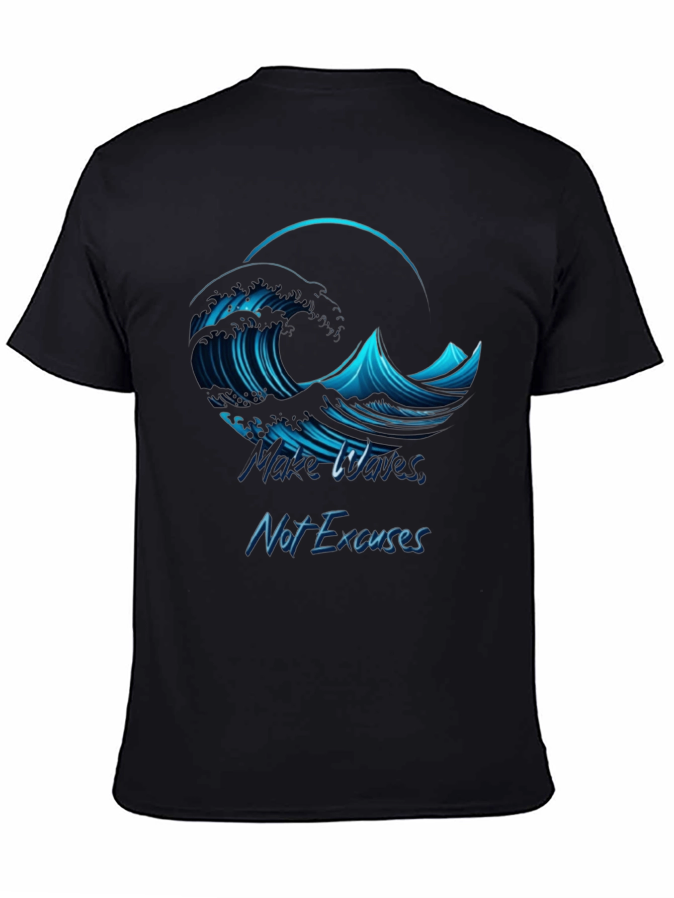 Camiseta Negra Hombre - Ola Motivacional