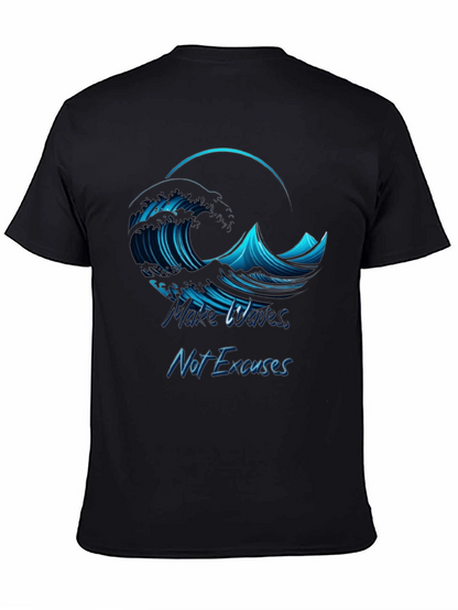 Camiseta Negra Hombre - Ola Motivacional