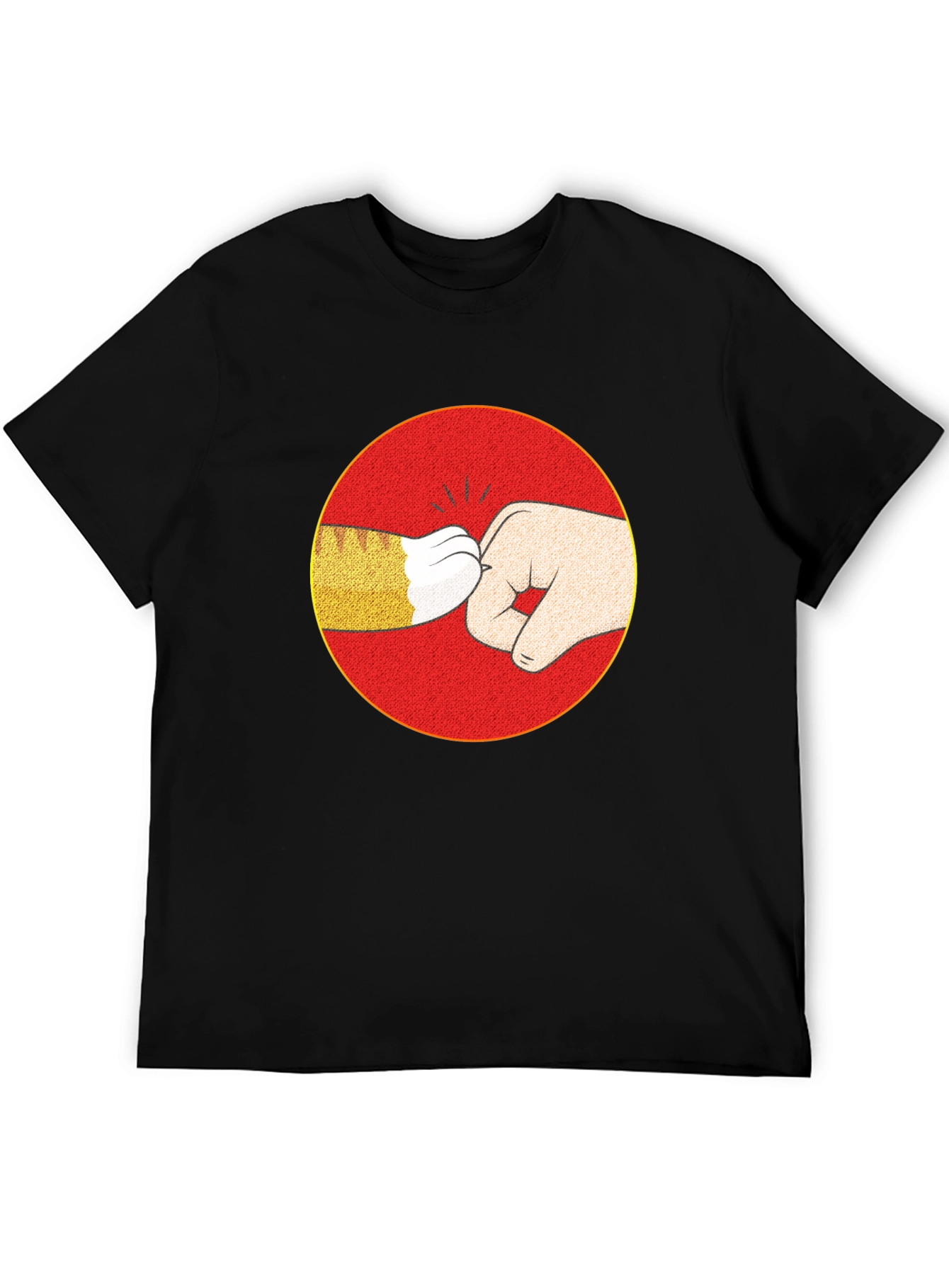 Camiseta Negra con Diseño de Puño de Gato